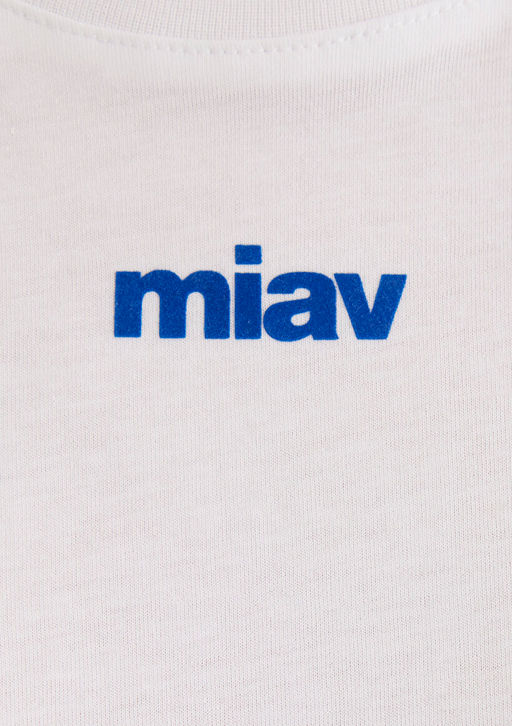Miav Bask?l? Beyaz Tisort - Mavi фото 5