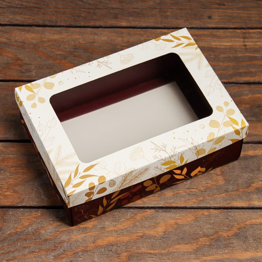 Цена за 5 шт. Коробка складная, крышка-дно, с окном Merry Christmas 24 х 17 х 8 см - UPAK LAND фото 2