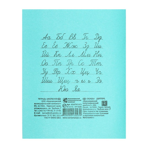 Набор тетрадей 24 листа в линейку «Зелёная обложка», белые листы, 20 шт.