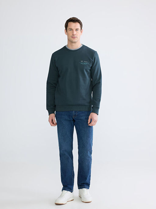 Bisiklet Yaka Erkek Kal?n Sweatshirt