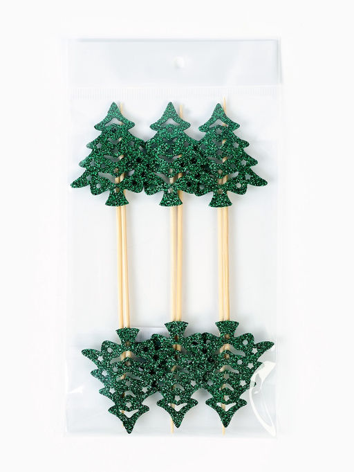 Шпажки для канапе Зеленые елочки, набор 6 шт.