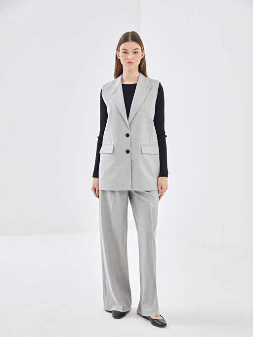 Ceket Yaka Kad?n Klasik Yelek