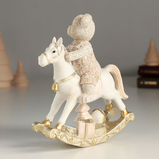 Фигурка полистоун «Мишка на коне», 13×6.5×15 см