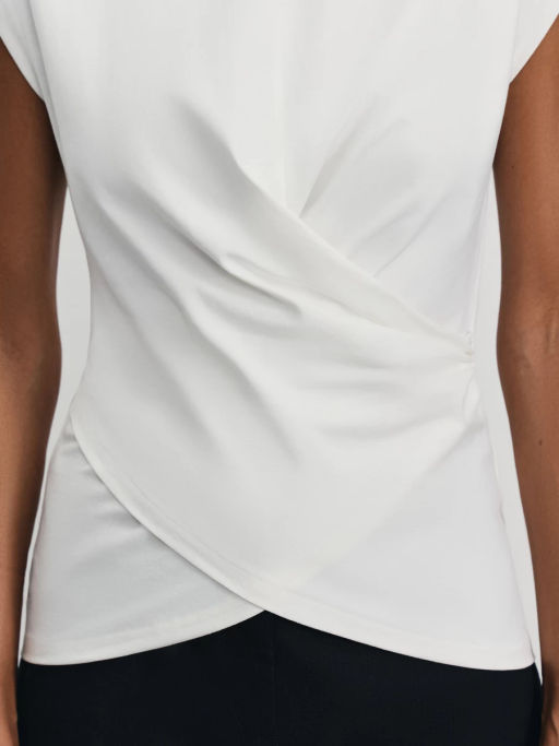 Футболка из хлопка с запахом / Zarina  фото 6