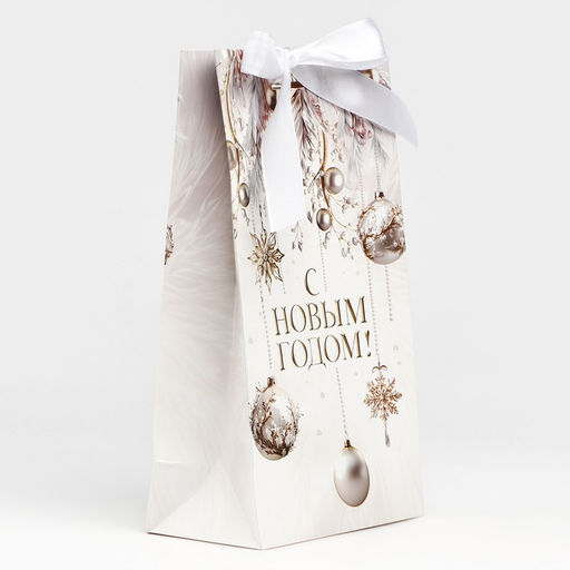Цена за 2 шт. Пакет подарочный новогодний с лентой Волшебный Новый год, 13?23?7 см - Дарите счастье фото 3