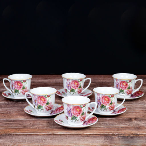 Чайный набор 12 предметов 220 мл / MS-7486 /уп 8/ металл подставка - Галеонтрейд фото 4