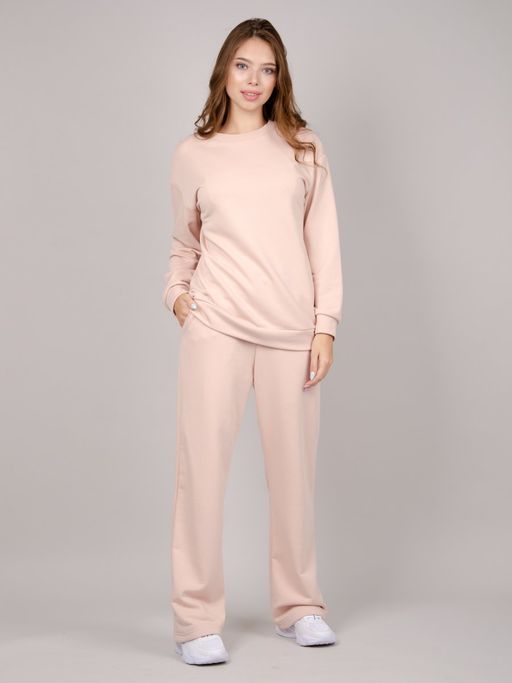 Костюм Лайк бежевый, футер петля - Малина фото 13