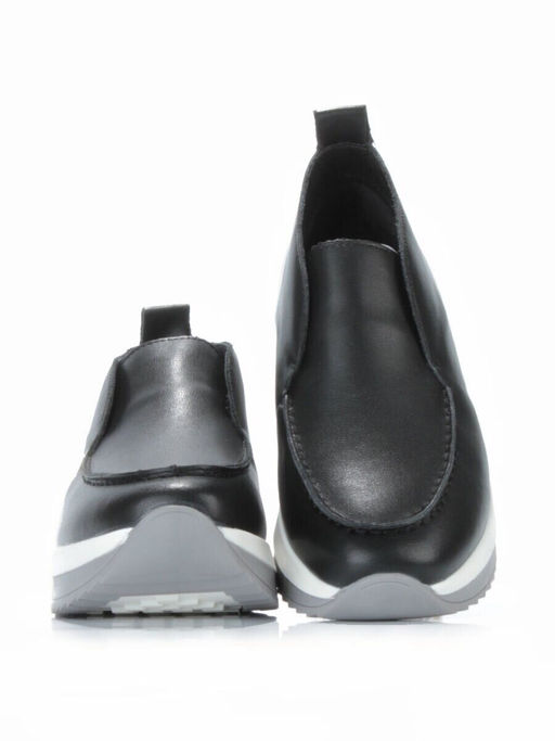 01-5576-1 BLACK Ботинки демисезонные женские (натуральная кожа, байка)