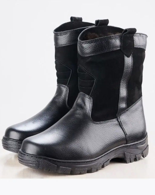 Мини-монголки мужские черные, литая подошва натуральная кожа - Мирунт фото 23