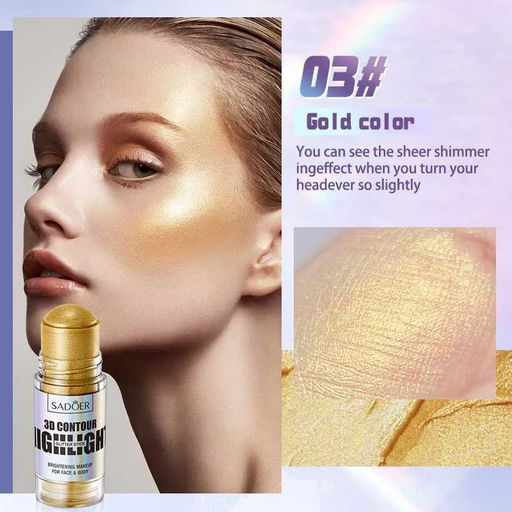 SADOER ?Хайлайтер-стик для сияющего покрытия 3D Contour Highlighter, тон 03
