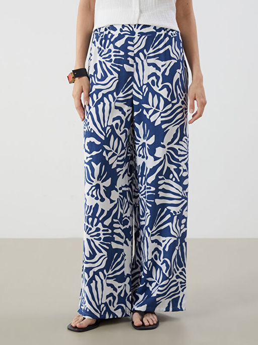 Beli Lastikli Desenli Kad?n Pantolon