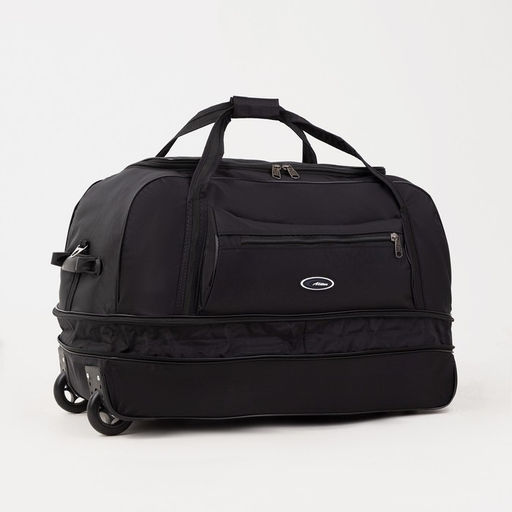 Сумка дорожная на колёсах, отдел на молнии, с увеличением, наружный карман, длинный ремень, цвет чёрный - Simaland фото 3