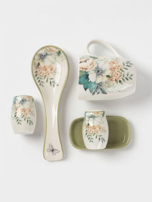 Чайная пара Доляна Цветы, 2 предмета: чашка, 250 мл, блюдце d=15 см, фарфор, белая