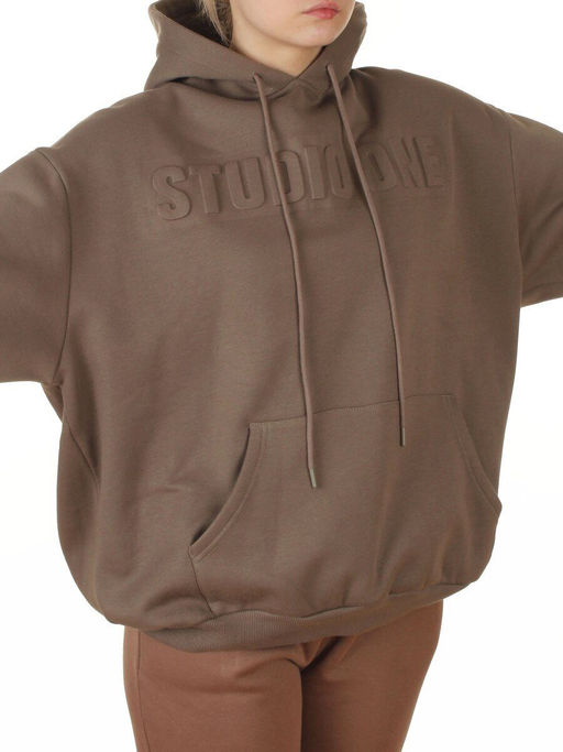 2811 KHAKI Худи унисекс женское (95% хлопок, 5% спандекс)