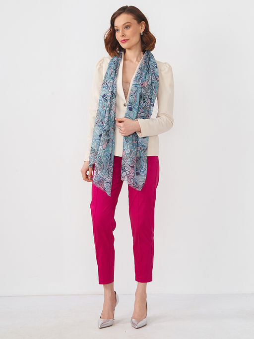 Большой, мягкий, тонкий и очень нежный двусторонний палантин с рисунком в стиле арт-деко - Tantino фото 2