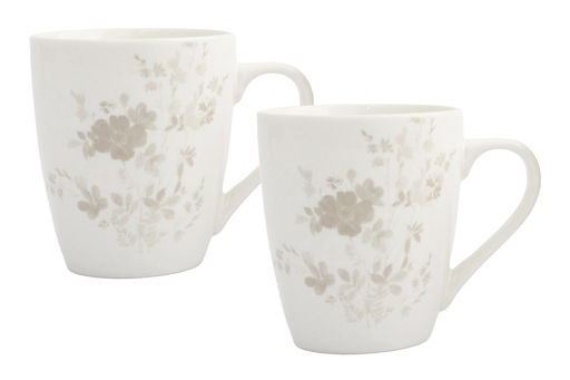 Кружка, 350 мл, 2 шт, фарфор P, белая, Цветы и листья, Florance - Anna lafarg фото 4