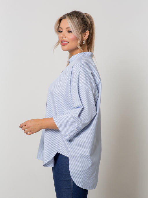 Блузка 1274 голубая полоска - Novita фото 15
