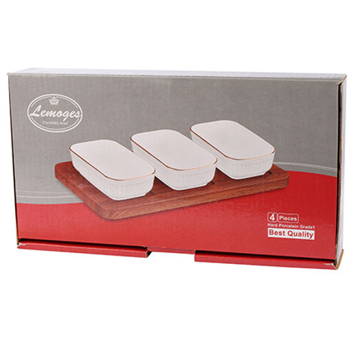 90035-328 Менажница на подставке 3 блюда 4пр керамика LR (х8) - Mayer&boch фото 3