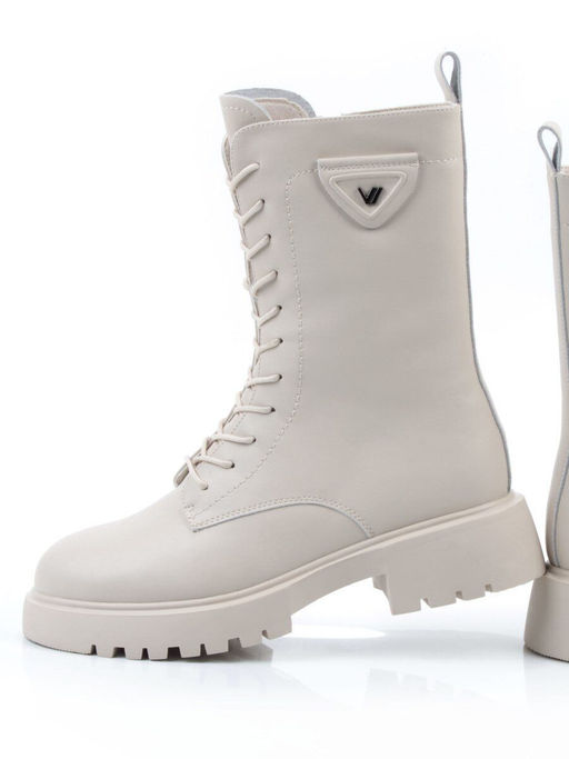 04-PAM366-2Z LT. BEIGE Ботинки зимние женские (натуральная кожа, 100% шерсть)