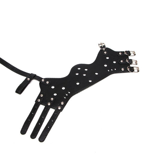 Намордник из прессованной кожи регулируемый, №5, ДН 9,3 см, ОМ 32-40 см, чёрный - Пижон фото 5