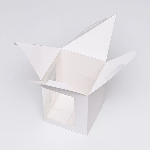 Цена за 2 шт. Коробка для десерта, упаковка кондитерская, белая, 18×18×23 см