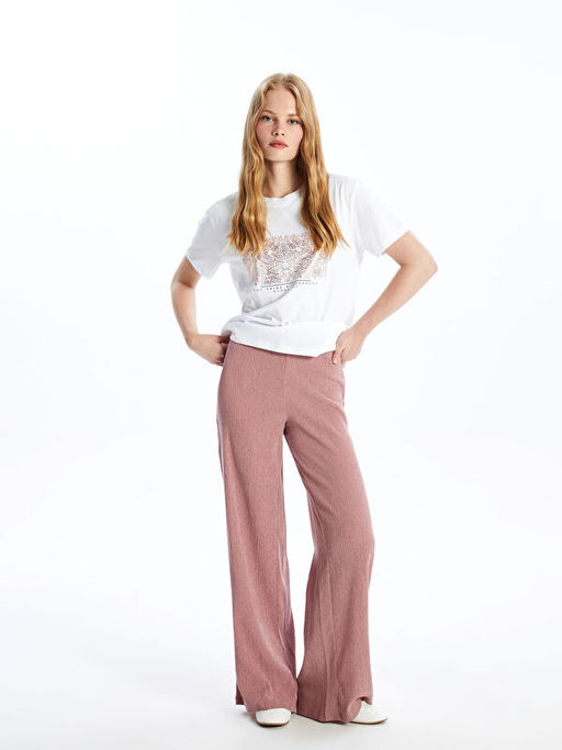 Dar Fit Dokulu Kad?n Pantolon