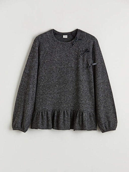 Bisiklet Yaka Fiyonk Detayl? K?z ?ocuk Ti??rt