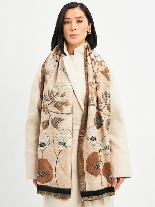 в СОСТАВЕ ШЕРСТЬ и КАШЕМИР Большой, мягкий, теплый однотонный двусторонний палантин. - Tantino фото 18