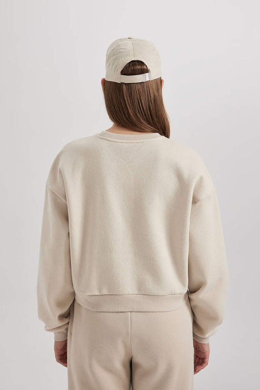 Толстый толстый свитшот Cool Oversize с круглым вырезом - Defacto фото 5