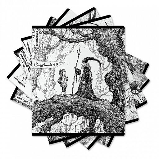 Цена за 5 шт. Тетрадь общая ученическая ErichKrause Монохромная история, 48 листов, клетка, твин-лак_MIX-PACK