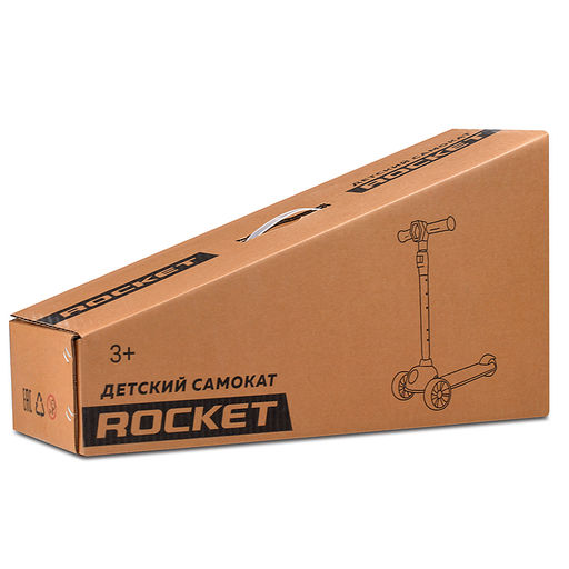 Самокат 3-х колесный ROCKET, белый