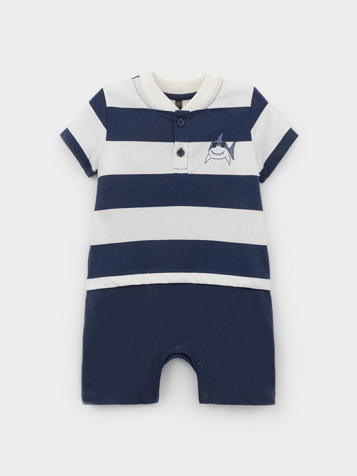 КР 6537/синий космос,полоска полукомбинезон (песочник) д/мал яс