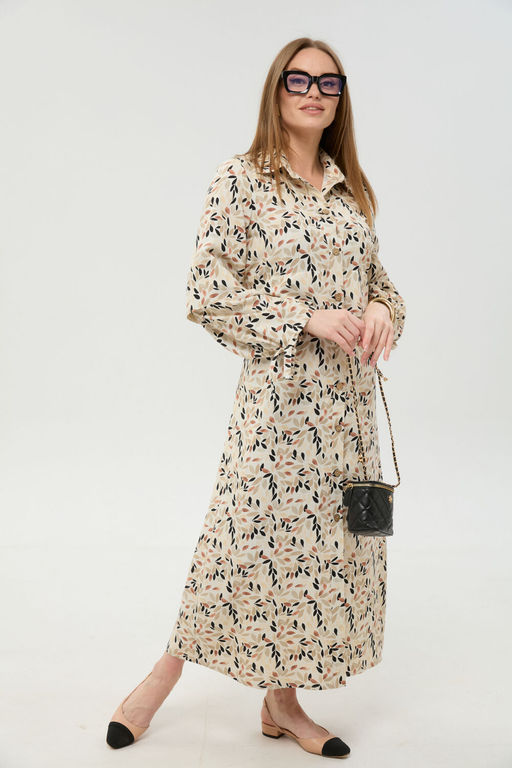 Платье NIKVA н944-11 песочный мультиколор  фото 5