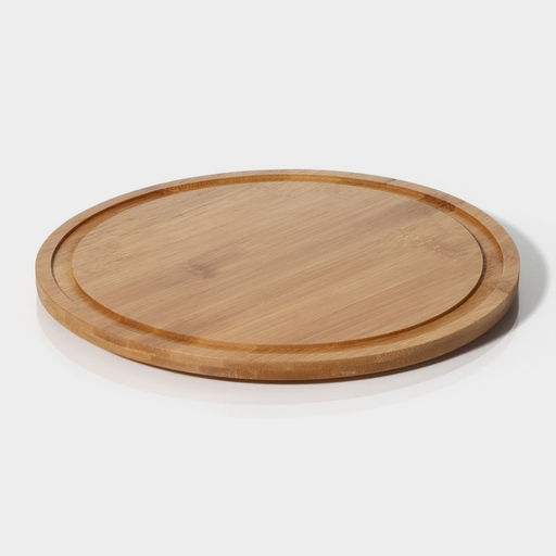 Блюдо с крышкой Доляна «Эстет», d=23.5 см, бамбук, пластик