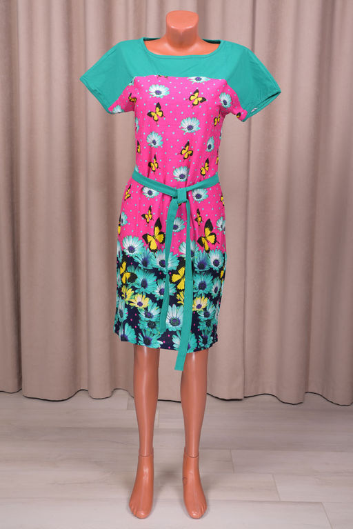 Платье трикотажное с поясом (210-22)