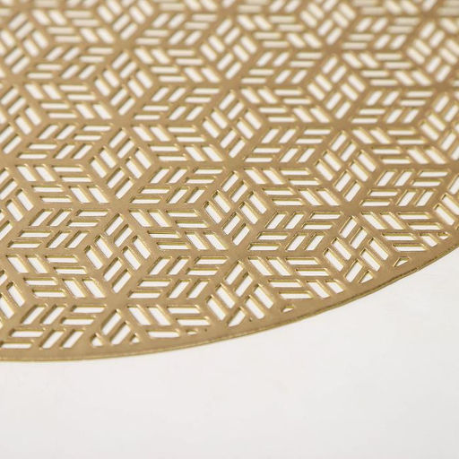 Набор салфеток сервировочных на стол Доляна «Соты», 4 шт, d=38 см, цвет золотой