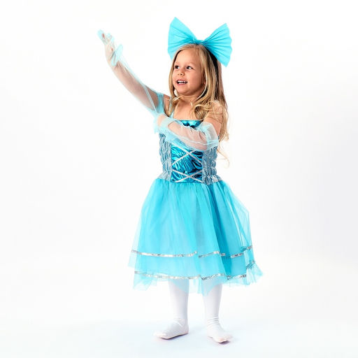 Карнавальный костюм «Милая Мальвина»: платье, перчатки, гольфы, ободок, рост 104-134 см