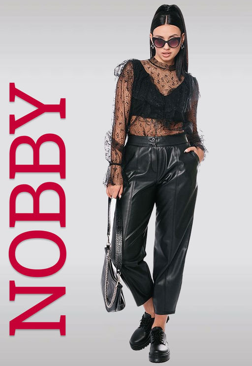 NOBBY, Женские брюки из экокожи 704К-500 (черный)