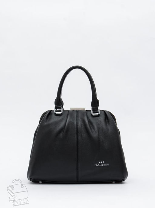 Сумка женская кожаная 9687Y black Polina&Eiterou