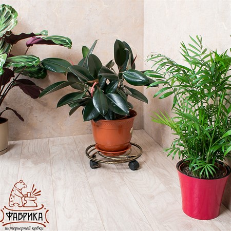 Подставка для цветов 12-004 напольная на колесах - Фабрика интерьерной ковки фото 4