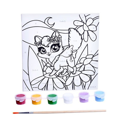 Картина по номерам для детей Волшебная кошечка, 15?15 см