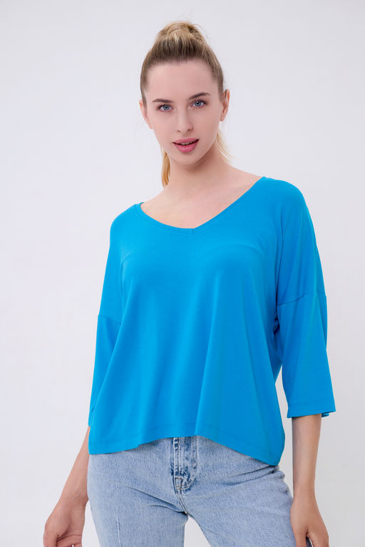 Футболка женская из вискозы Марина бирюза - Амадэль фото 3
