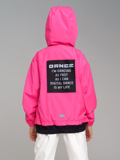 12221031 Куртка текстильная с полиуретановым покрытием для девочек (ветровка)