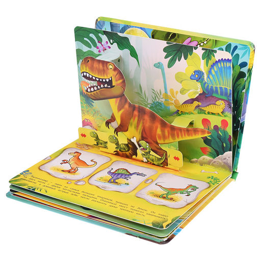 Книжка-панорамка с окошками Веселые динозаврики - BimBiMon фото 3