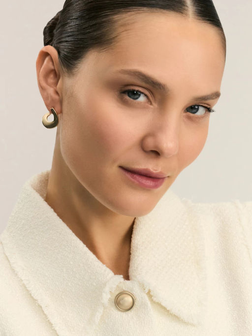 Cерьги в форме полукруга / Zarina  фото 2