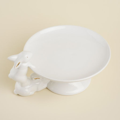 Блюдо сервировочное SL Home Пасхальные кролики, 30.5?25?15.5 см, доломит, белое