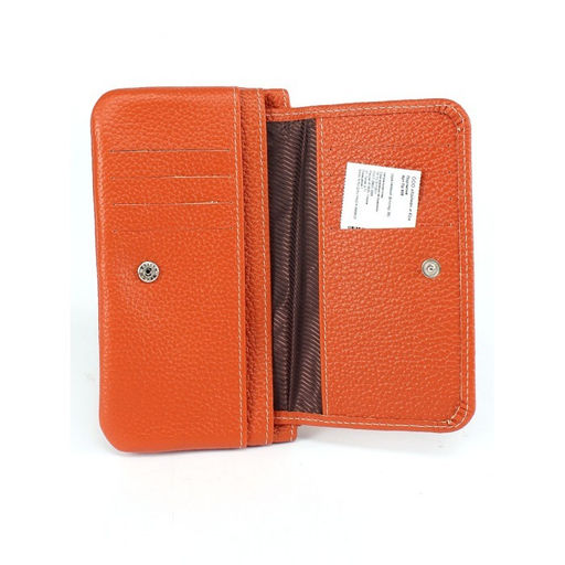 Портмоне женское Croco-ПР-805 натуральная кожа 3 отд, 4 карм, оранжевый флотер (36) 265381  фото 3