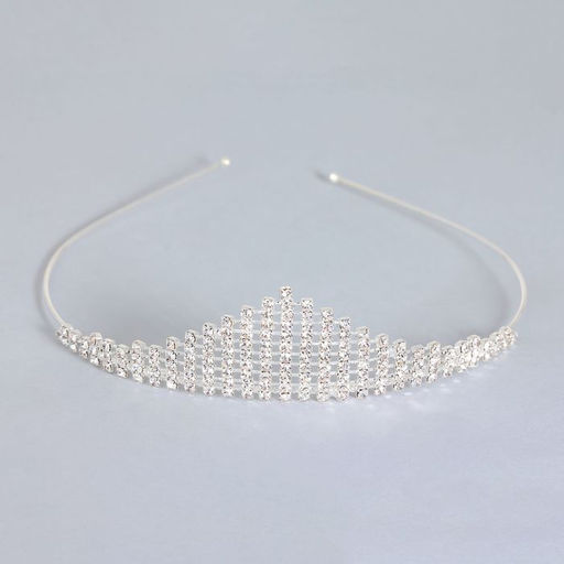 Диадема для волос «Россыпь», корона, 3.5 см, серебро
