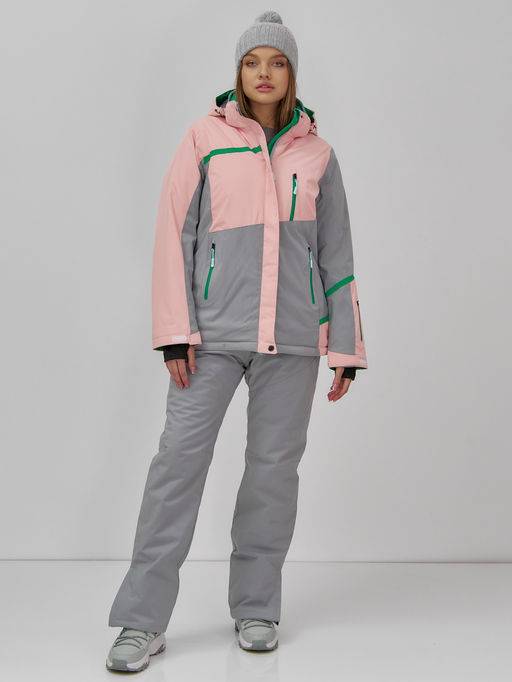 Гоннолыжная куртка женская зимняя персикового цвета 709P - Chunmai фото 9