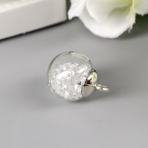 Цена за 2 шт. Подвеска декоративная для творчества стекло «Шар - камешки», прозрачная, d=1.6 см, набор 10 шт.